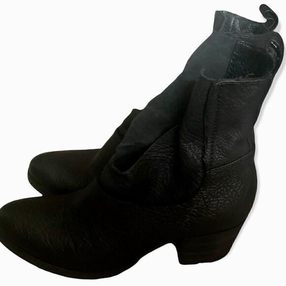 Bryan Blake Black Pebbled Leather Ankle Booties 37.5 - Picture 5 of 13